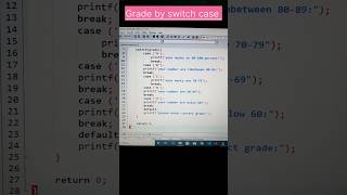 marks in grade by switch case #ccode #shorts
