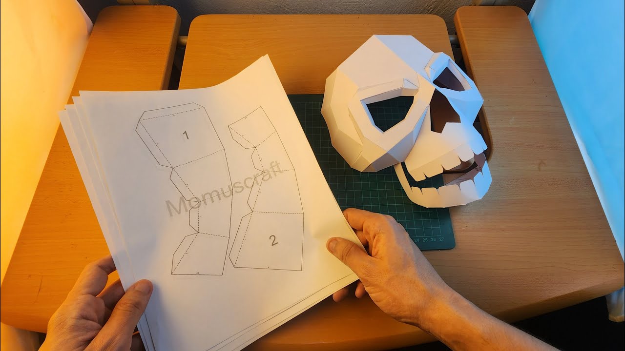Cómo hacer una Calavera Completa de cartulinas😱 - Momuscraft
