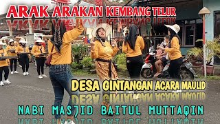 ARAK ARAKAN KEMBANG TELUR DESA GINTANGAN ACARA MAULID NABI MASJID BAITUL MUTTAQIN