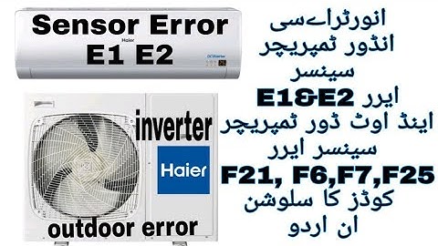 Haier Inverter Ac Indoor & Outdoor Temperature Sensors Error Codes E1,E2, F6,F7,F25 Faults Solutions