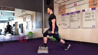 Alternating Elevated Suitcase Reverse Lunge