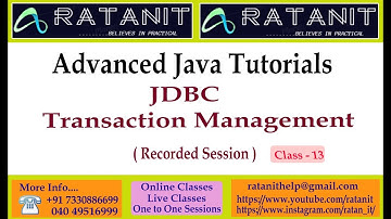 Advanced Java Tutorials || Transaction Management || JDBC || by Mr.Ratan ||class-13