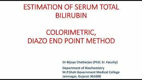 Estimation of Total Bilirubin and Hyperbilirubinemias