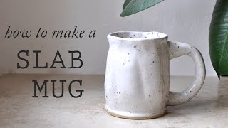 how to handbuild a slab mug // pottery diy
