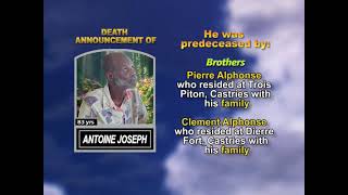 Antoine Joseph  ~ Medium Obituary-