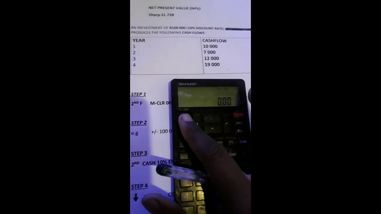 How to calculate Net Present Value(NPV) SHARP EL-738
