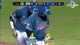 20131005 CPBL 猿VS.獅 5上 郭嚴文炸裂啦!! 這一炸把Lamigo球迷都炸醒啦~超級喜歡郭嚴文