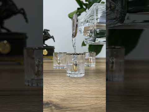 Набір горілчаний "Директорський" (графін та 6 чарок) платина, срібло, золото Гранд Презент GPB77DIR2PG, видео 1