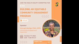 Building an Equitable Community Engagement Program - October 17, 2024