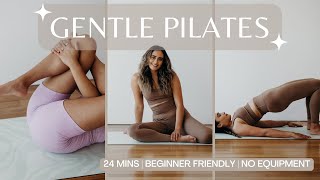 24 min GENTLE PILATES | BEGINNER FRIENDLY | ALL LEVELS | no equipment at home workout