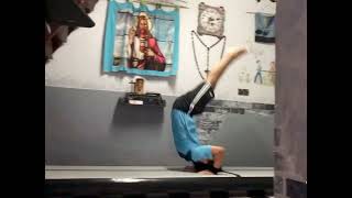 Leo Backward Roll To Handstand Practice
