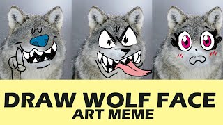 DRAW THE WOLF FACE #shorts screenshot 3