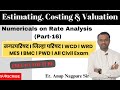 Estimating & Costing l Anup Sir l Numerical on Rate Analysis Lecture 16