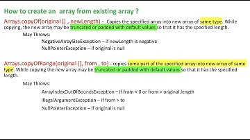 How to create a new array from existing array? || Arrays.copyOf() Vs Arrays.copyOfRange()