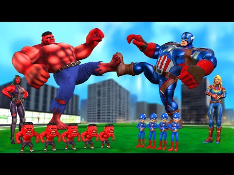 FAMILY RED HULK VS FAMILY CAPTAIN AMERICA | LIVE ACTION STORY