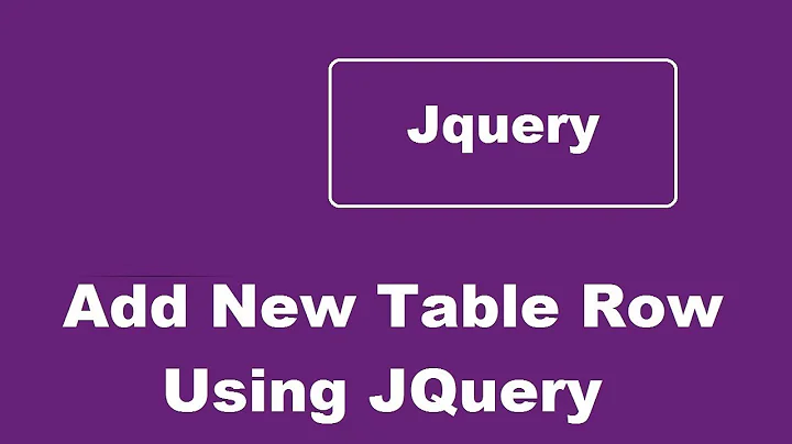 Add New Table Row Using JQuery
