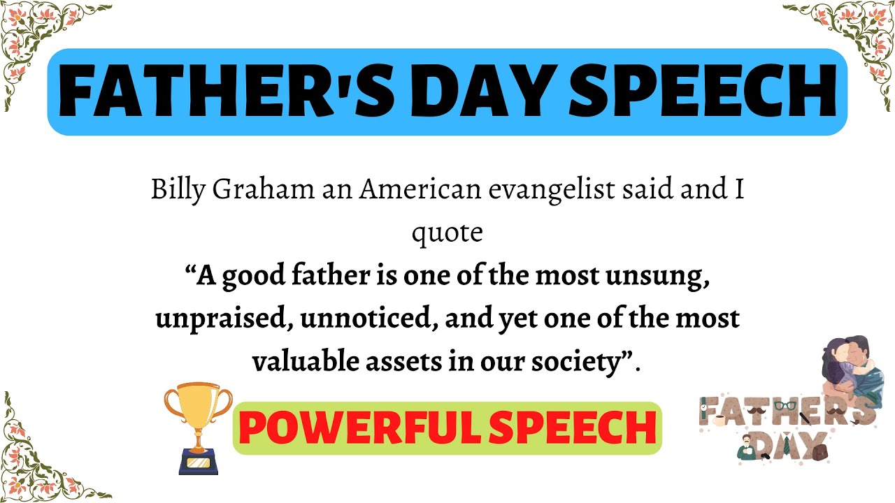 father's day speech writing in english