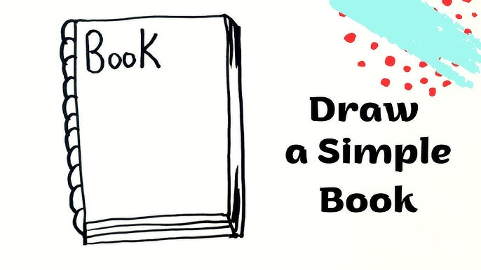 Easy How to Draw a Book Tutorial and Book Coloring Page