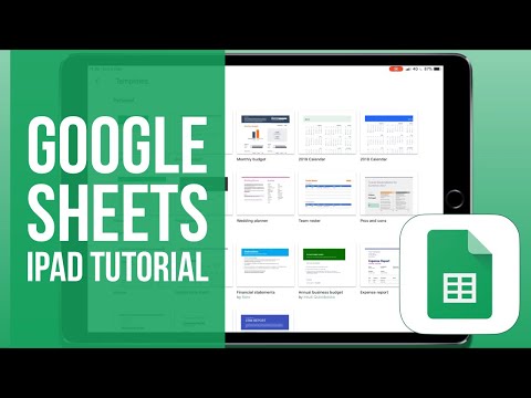 Google Sheets for iPad Tutorial 2019