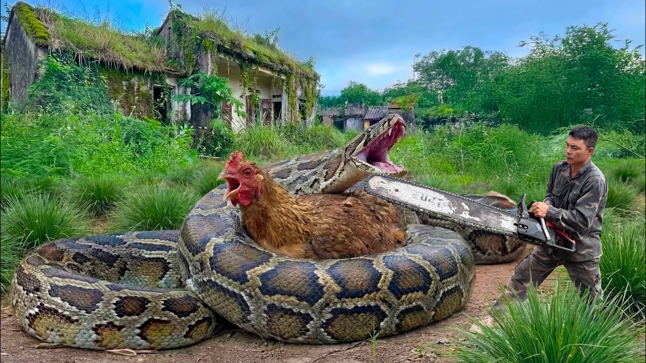 The Cries For Help From a Chicken Trapped By a GIANT Python - but could not survive!