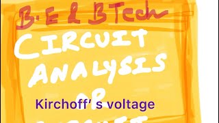 Circuit Analysis or Cir Theo Class 5 Kirchoffs voltage law explanation&problem& 3&.7 marks questions