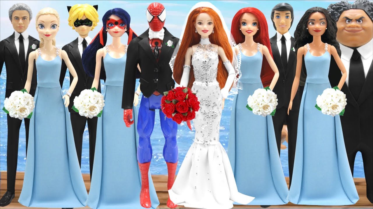 Play Doh Wedding Spiderman & Mary Jane, Ladybug, Cat Noir, Disney Princess Ariel, Moana, Maui. games people play