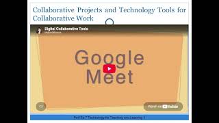 Topic 24: Collaborative Projects and Technology Tools for Collaborative Work