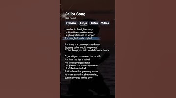 Thumbnail of Sailor Song - Gigi Perez (Lyrics) #sailorsong #gigiperez #lyrics