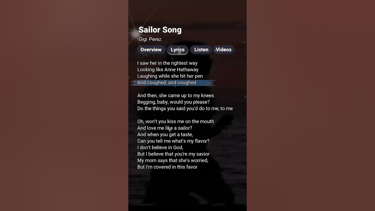 Sailor Song - Gigi Perez (Lyrics) #sailorsong #gigiperez #lyrics
