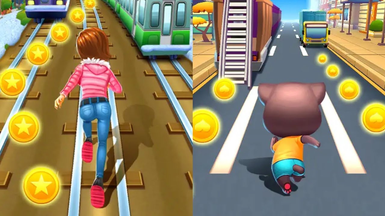 Subway Princess Runner VS Cat Runner Gameplay IOS Android