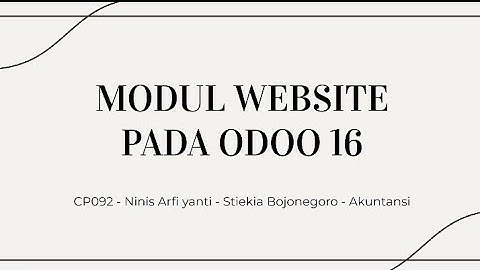 “Odoo 16 - Modul Website [MSIB 4 X PT Ctech ERP Indonesia]”