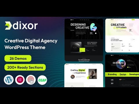 Dixor - Creative Agency WordPress Theme Header Customization - YouTube