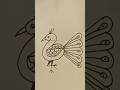 Easy Peacock Drawing By The Unexplored Talent #trending #shortsfeed #shorts #short #viralshorts #art