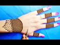 very easy back hand checks mehndi design-आसान मेहंदी लगाना सीखें-easy back hand stylish Arabic henna