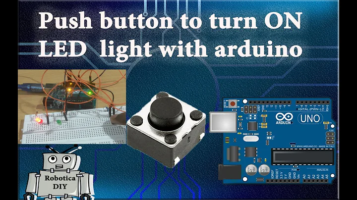 Arduino Tutorial #14 using push button to turn ON LED light.