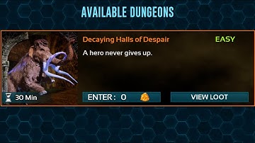 Ark mobile dungeon run  “Decaying Halls of Despair”