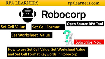 How to use Set Cell Value, Set Worksheet Value and Set Cell Format Keywords in Robocorp