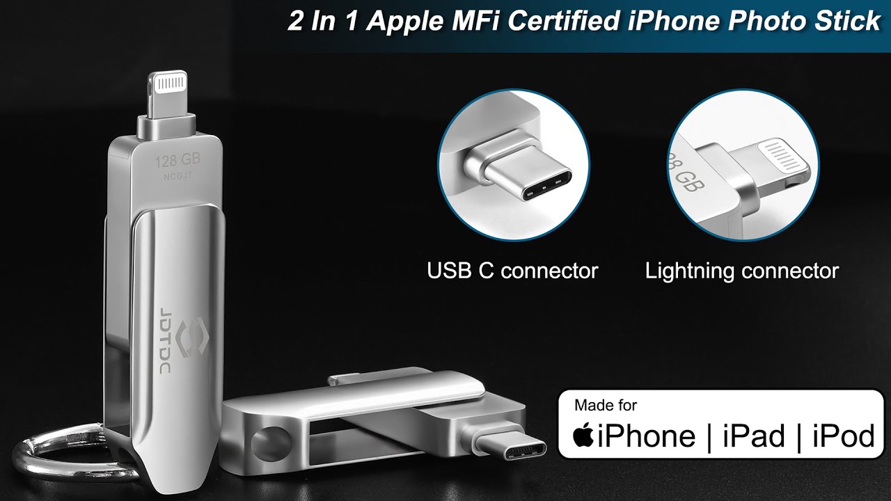  MFi Certified 128GB Flash Drive for iPhone Photo Stick