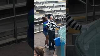 Tom mime Seaworld playing hard to get 😂😬 #seaworldmime