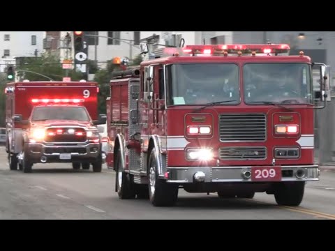 LAFD ENGINE 209 & ALS RESCUE 9 RESPONDING 