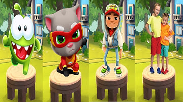 Om Nom Run vs Talking Tom Hero Dash vs Vlad & Niki Run vs Sonic Dash Gameplay