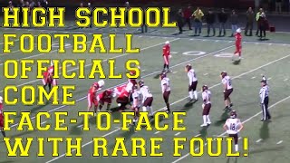 High School Football Officials Come Face-To-Face With Rare Foul!