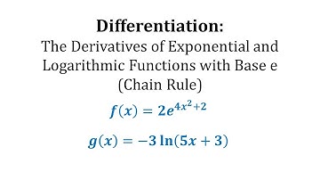 Derivatives of Exponential and Logarithmic Functions:  Base e with the Chain Rule