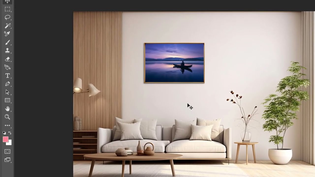 Editing a Smart Wall Art Mockup in Photoshop
