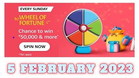 Amazon Every Sunday Weel of Fortune Quiz Answers Today|5 February 2023 | Daily Quiz Time