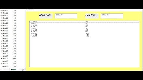 ListBox Two Date Difference Filter Data In Excel