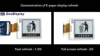 FAST REFRESH and FULL REFRESH of 1.54 inch e-paper display GDEY0154D67