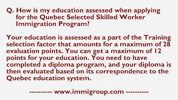 How is my education assessed when applying for the QSSW Immigration Program?
