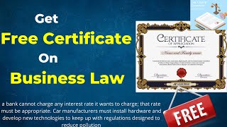 Get Free Certificate On Business Law Course From Saylororg