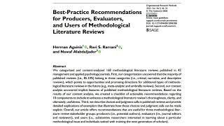 What Does a Trustworthy Methodological Literature Review Look Like